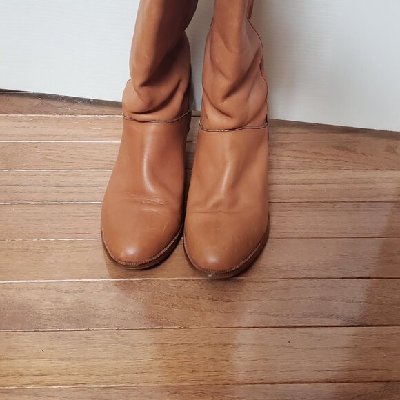 Frye Vintage Brownstone Susie Fold-over Slouchy Heeled Boots Womens - Picture 8 of 11